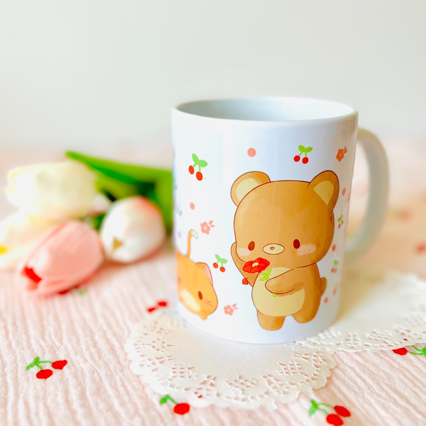 Mug Usagi et Kuma cerises