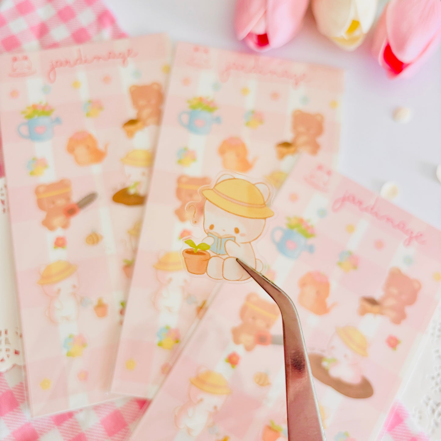 Feuille de stickers Usagi Kuma Smoothie - Jardinage