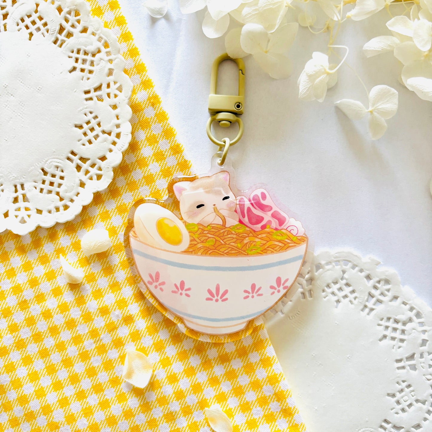 Porte-clefs Chat Ramen