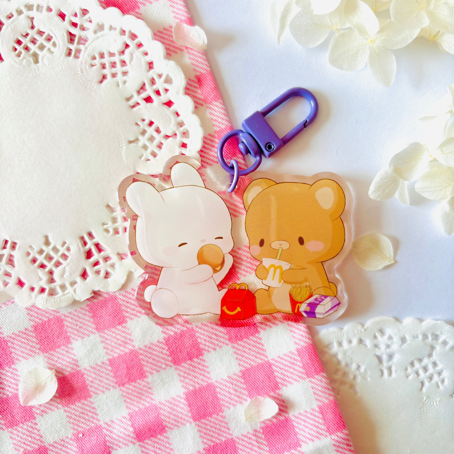 Porte-clefs Usagi et Kuma Fast-Food