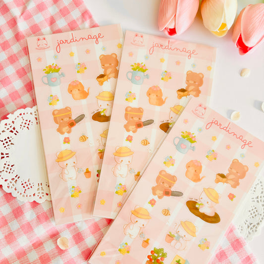 Feuille de stickers Usagi Kuma Smoothie - Jardinage