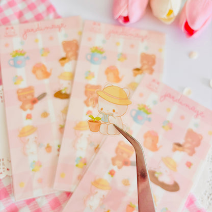 Feuille de stickers Usagi Kuma Smoothie - Jardinage