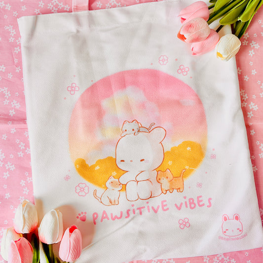 Tote Bag Usagi "Pawsitive vibes"