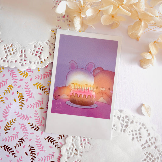 Polaroid Usagi, Kuma et Smoothie Anniversaire