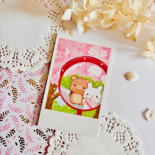 Polaroid Usagi et Kuma Cerisiers