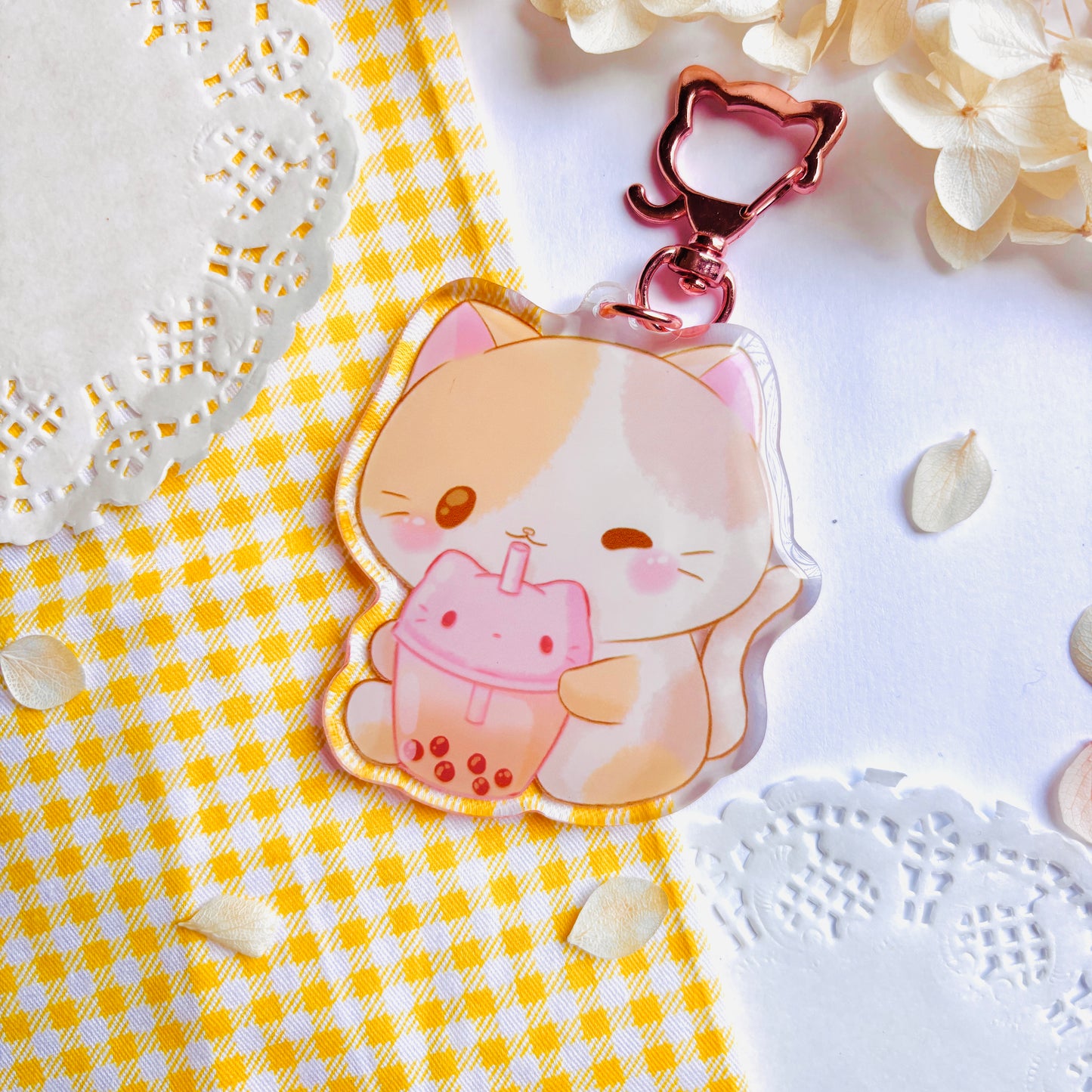 Porte-clefs Chat bubble tea